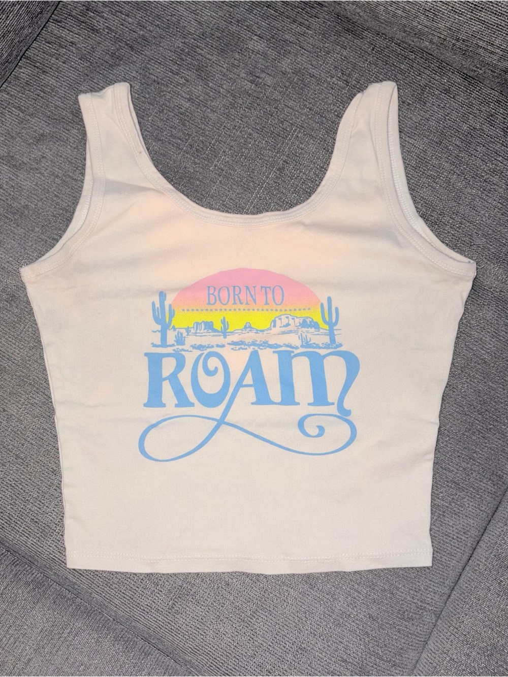 Obsessive Love Born To Roam Desert Graphic Crop Tank Medium